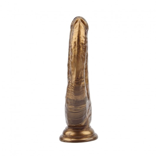 Золотистый анально-вагинальный фаллоимитатор Ivana Havesex - 19,5 см. - Chisa