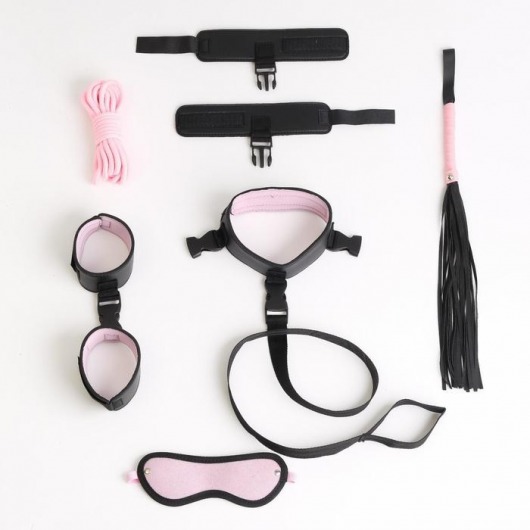 Черно-розовый эротический набор из 7 предметов - Сима-Ленд - купить с доставкой в Екатеринбурге