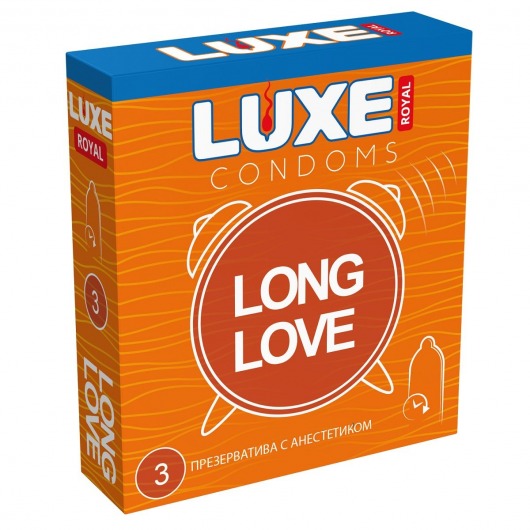 Презервативы с продлевающим эффектом LUXE Royal Long Love - 3 шт. - Luxe - купить с доставкой в Екатеринбурге