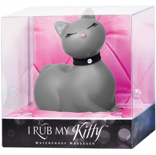 Серый массажёр-кошка I Rub My Kitty с вибрацией - Big Teaze Toys - купить с доставкой в Екатеринбурге