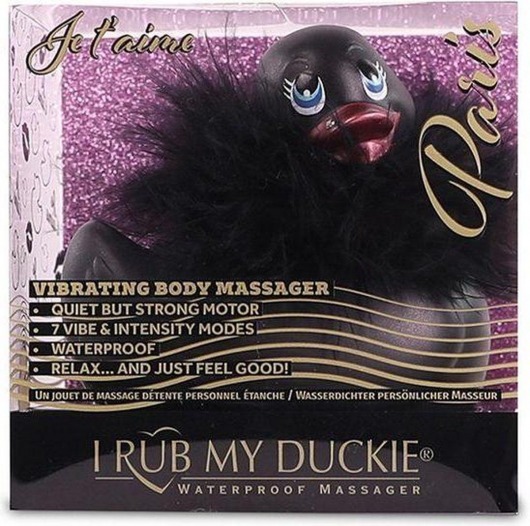 Черный вибратор-уточка I Rub My Duckie 2.0 Paris - Big Teaze Toys - купить с доставкой в Екатеринбурге