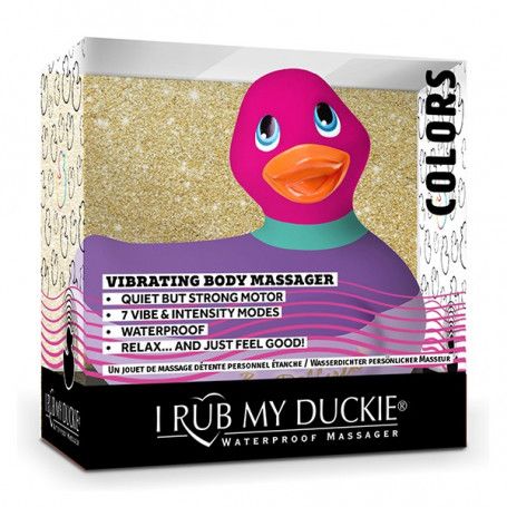 Фиолетово-розовый вибратор-уточка I Rub My Duckie 2.0 Colors - Big Teaze Toys - купить с доставкой в Екатеринбурге