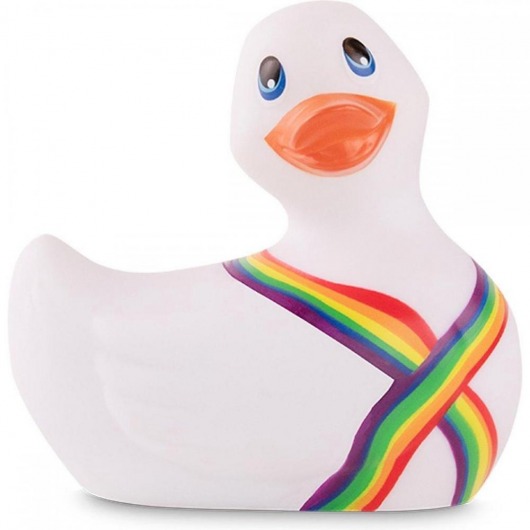 Белый вибратор-уточка I Rub My Duckie 2.0 Pride - Big Teaze Toys - купить с доставкой в Екатеринбурге