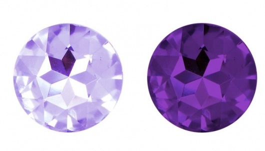 Набор из 2 золотистых анальных пробок с фиолетовыми кристаллами Booty Plug Original Luxury Set - Rianne S - купить с доставкой в Екатеринбурге