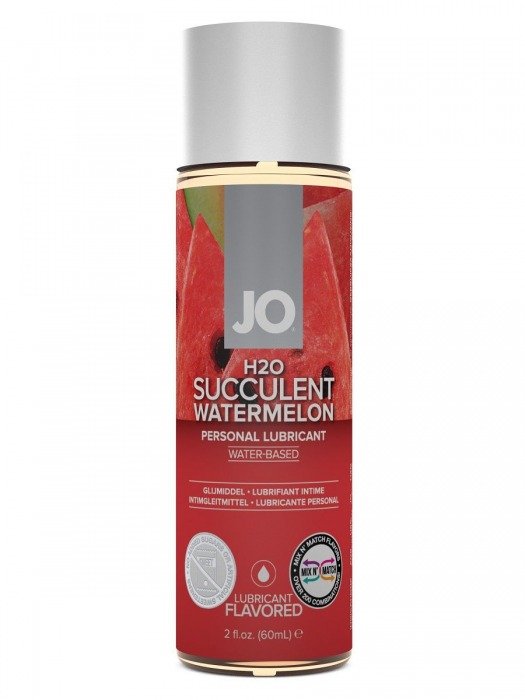 Лубрикант на водной основе с ароматом арбуза JO Flavored Watermelon - 60 мл. - System JO - купить с доставкой в Екатеринбурге