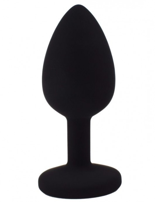 Черная анальная пробка с радужным кристаллом - 7,3 см. - Eroticon - купить с доставкой в Екатеринбурге