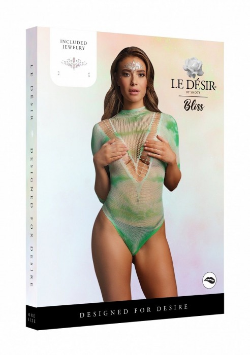 Боди с рукавами 3/4 и наклейкой на лицо Short Sleeve Teddy   Dazzling Sticker - Shots Media BV купить с доставкой