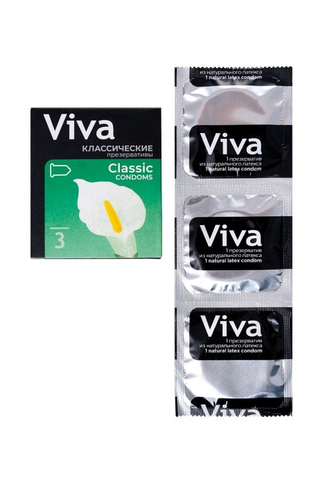 Классические гладкие презервативы VIVA Classic - 3 шт. - VIZIT - купить с доставкой в Екатеринбурге