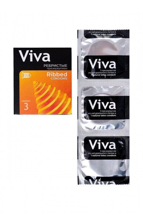 Ребристые презервативы VIVA Ribbed - 3 шт. - VIZIT - купить с доставкой в Екатеринбурге