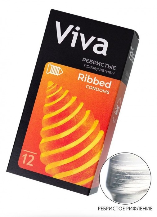 Ребристые презервативы VIVA Ribbed - 12 шт. - VIZIT - купить с доставкой в Екатеринбурге