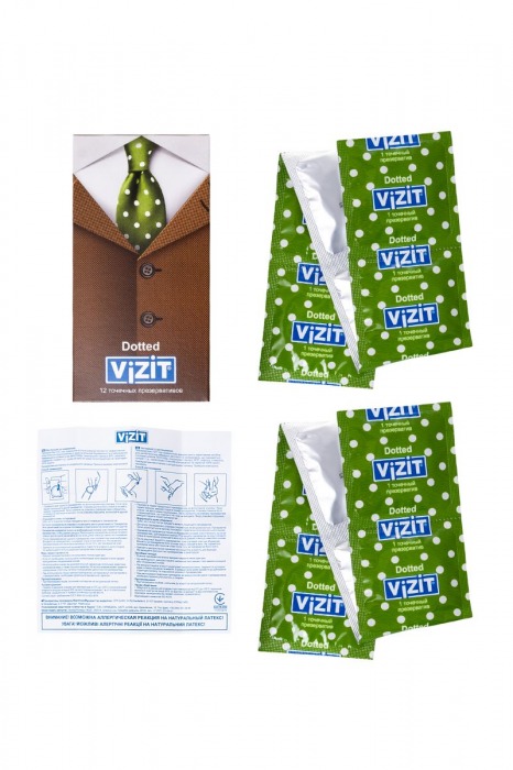 Презервативы с точечками VIZIT Dotted - 12 шт. - VIZIT - купить с доставкой в Екатеринбурге