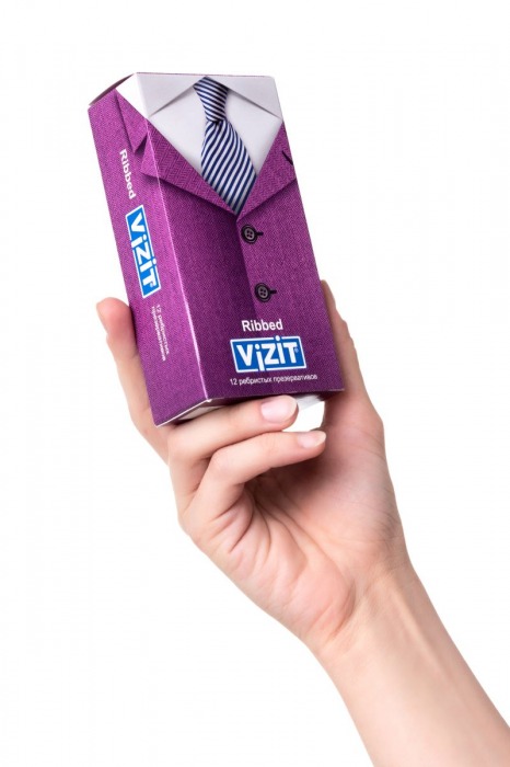 Ребристые презервативы VIZIT Ribbed - 12 шт. - VIZIT - купить с доставкой в Екатеринбурге