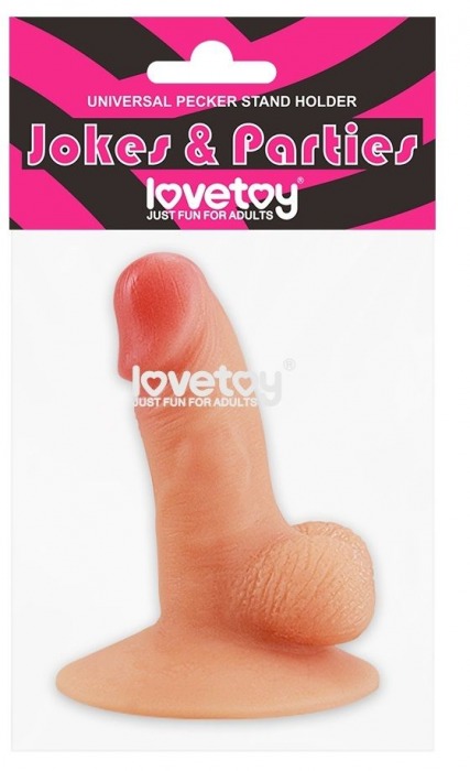 Телесный пенис-сувенир Universal Pecker Stand Holder - Lovetoy - купить с доставкой в Екатеринбурге