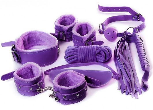 Фиолетовый набор БДСМ «Накажи меня нежно» с карточками - Штучки-дрючки - купить с доставкой в Екатеринбурге