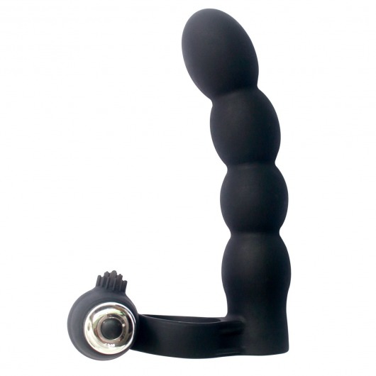 Черная вибронасадка для двойного проникновения Double Penetration Beads - Vandersex - купить с доставкой в Екатеринбурге