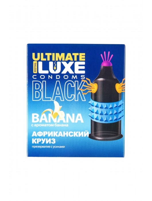 Черный стимулирующий презерватив  Африканский круиз  с ароматом банана - 1 шт. - Luxe - купить с доставкой в Екатеринбурге
