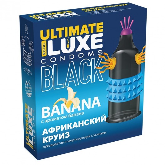 Черный стимулирующий презерватив  Африканский круиз  с ароматом банана - 1 шт. - Luxe - купить с доставкой в Екатеринбурге