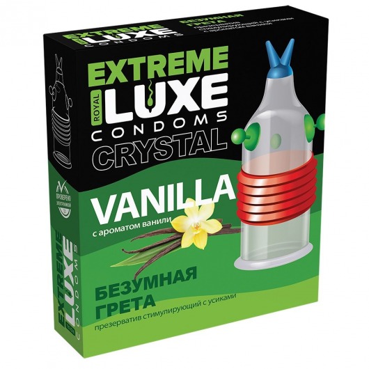 Стимулирующий презерватив  Безумная Грета  с ароматом ванили - 1 шт. - Luxe - купить с доставкой в Екатеринбурге