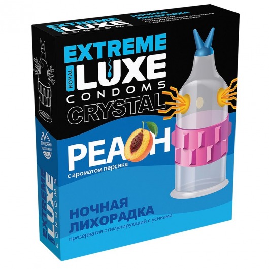 Стимулирующий презерватив  Ночная лихорадка  с ароматом персика - 1 шт. - Luxe - купить с доставкой в Екатеринбурге