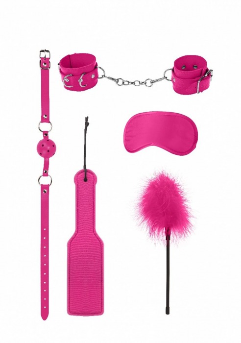 Розовый игровой набор БДСМ Introductory Bondage Kit №4 - Shots Media BV - купить с доставкой в Екатеринбурге