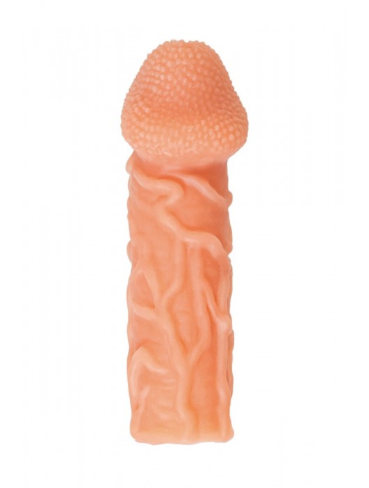 Телесная закрытая насадка с венками Cock Sleeve Size S - 13,8 см. - KOKOS - в Екатеринбурге купить с доставкой