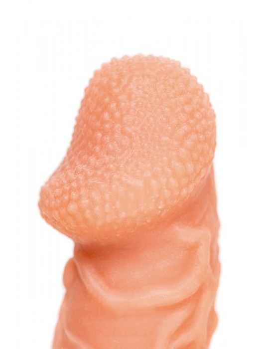 Телесная закрытая насадка с венками Cock Sleeve Size S - 13,8 см. - KOKOS - в Екатеринбурге купить с доставкой