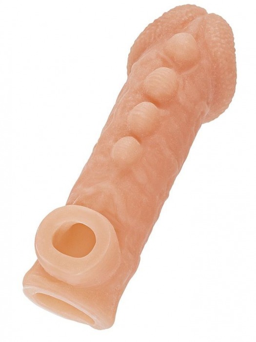 Телесная закрытая насадка с шишечками Cock Sleeve Size S - 13,8 см. - KOKOS - в Екатеринбурге купить с доставкой