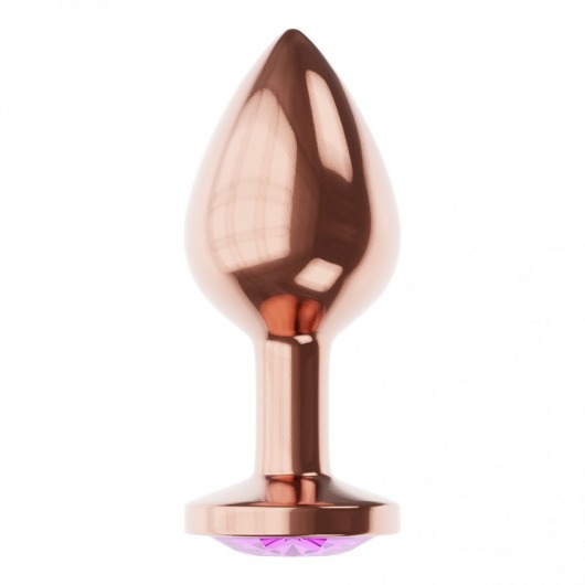 Пробка цвета розового золота с фиолетовым кристаллом Diamond Amethyst Shine S - 7,2 см. - Lola Games - купить с доставкой в Екатеринбурге