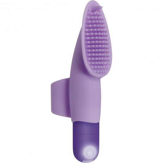Фиолетовая вибропуля с силиконовой щеточкой для клиторальной стимуляции Fingerific - Evolved