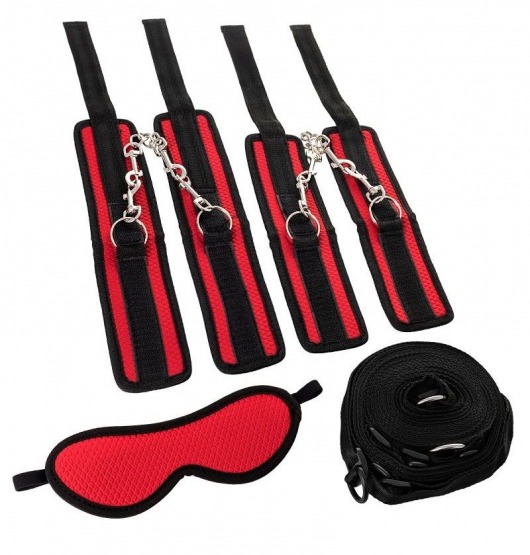Красно-черный бондажный набор Anonymo - ToyFa - купить с доставкой в Екатеринбурге
