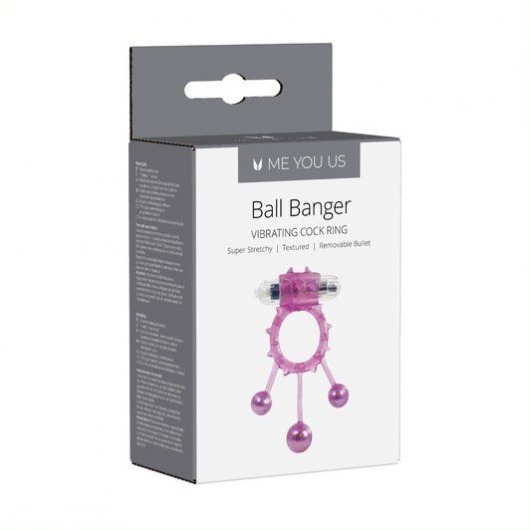 Фиолетовое эрекционное виброкольцо Ball Banger Cock - Me You Us - в Екатеринбурге купить с доставкой