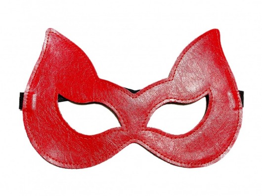 Двусторонняя красно-черная маска с ушками из эко-кожи - БДСМ Арсенал - купить с доставкой в Екатеринбурге