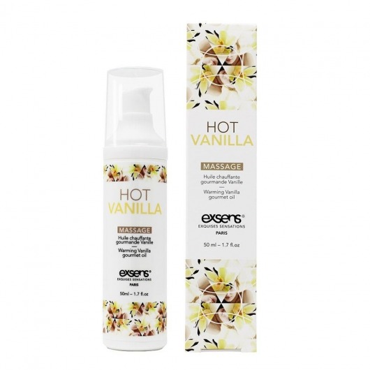 Разогревающее массажное масло с ароматом ванили Gourmet Hot Vanilla - 50 мл. - Exsens - купить с доставкой в Екатеринбурге