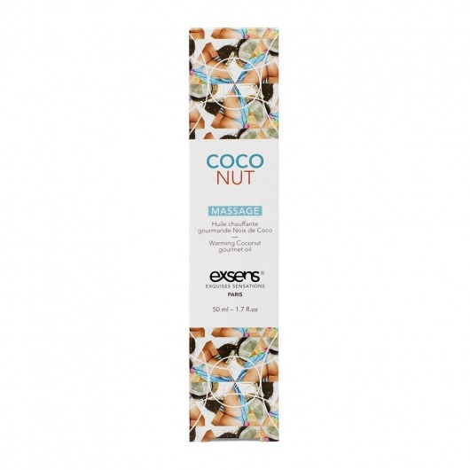 Разогревающее массажное масло с ароматом кокоса Gourmet Coconut - 50 мл. - Exsens - купить с доставкой в Екатеринбурге