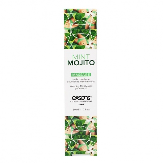 Разогревающее массажное масло с ароматом мохито Gourmet Mint Mojito - 50 мл. - Exsens - купить с доставкой в Екатеринбурге