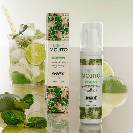 Разогревающее массажное масло с ароматом мохито Gourmet Mint Mojito - 50 мл. - Exsens - купить с доставкой в Екатеринбурге