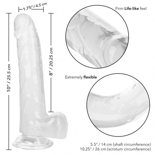 Прозрачный фаллоимитатор Size Queen 8  - 25,5 см. - California Exotic Novelties