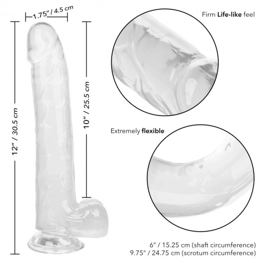 Прозрачный фаллоимитатор-гигант Size Queen 10  - 30,5 см. - California Exotic Novelties