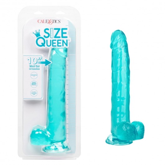 Аквамариновый фаллоимитатор-гигант Size Queen 10  - 30,5 см. - California Exotic Novelties
