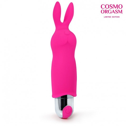 Розовый вибромассажёр в форме зайчика - 12,5 см. - Bior toys