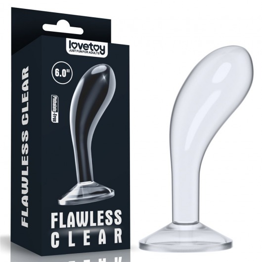 Прозрачный стимулятор простаты Flawless Clear Prostate Plug - 15 см. - Lovetoy - в Екатеринбурге купить с доставкой