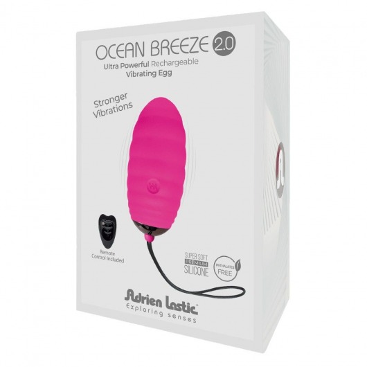 Розовое виброяйцо с пультом ДУ Ocean Breeze 2.0 + LRS - Adrien Lastic