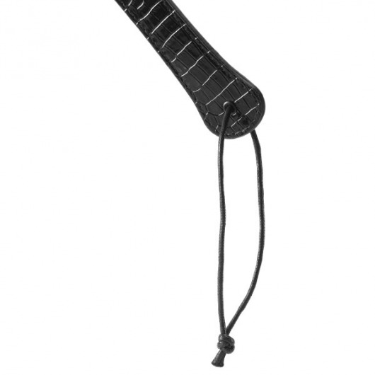 Черная шлепалка с петлёй Croco Paddle - 32 см. - Dream Toys - купить с доставкой в Екатеринбурге