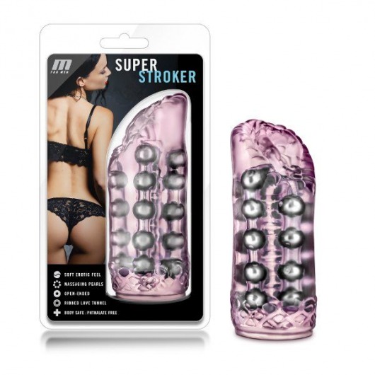 Розовый мастурбатор-вагина со стимулирующими бусинами Super Stroker - Blush Novelties - в Екатеринбурге купить с доставкой