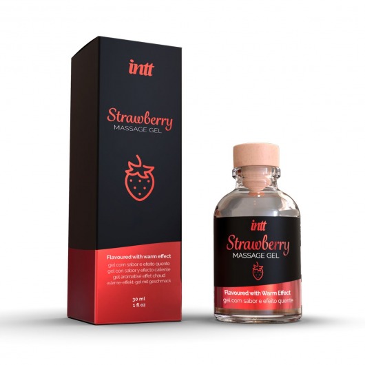 Массажный гель с ароматом клубники Strawberry - 30 мл. - INTT - купить с доставкой в Екатеринбурге