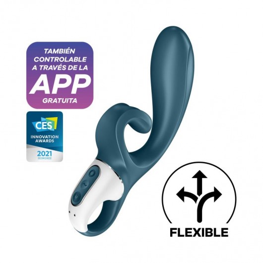 Темно-бирюзовый вибратор-кролик Hug Me - 21,2 см. - Satisfyer