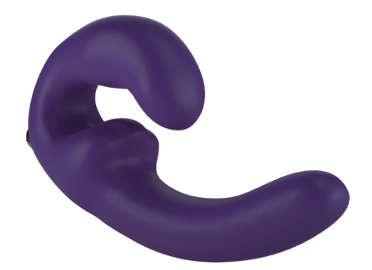 Фиолетовый страпон с вибрацией Sharevibe - 22 см. - Fun Factory - купить с доставкой в Екатеринбурге