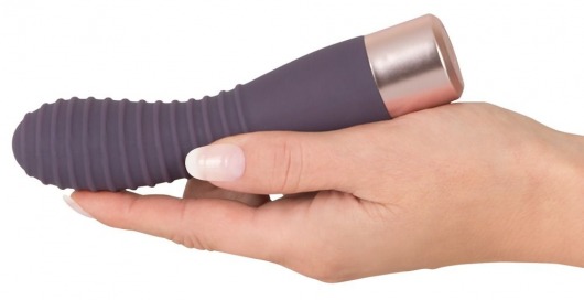 Фиолетовый вибратор с ребрышками Elegant Flexy Vibe - 15 см. - Orion