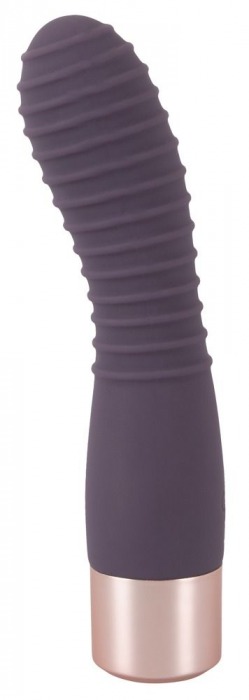 Фиолетовый вибратор с ребрышками Elegant Flexy Vibe - 15 см. - Orion