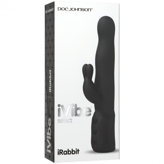 Чёрный хай-тек вибромассажер iVibe Select iRabbit - 26 см. - Doc Johnson
